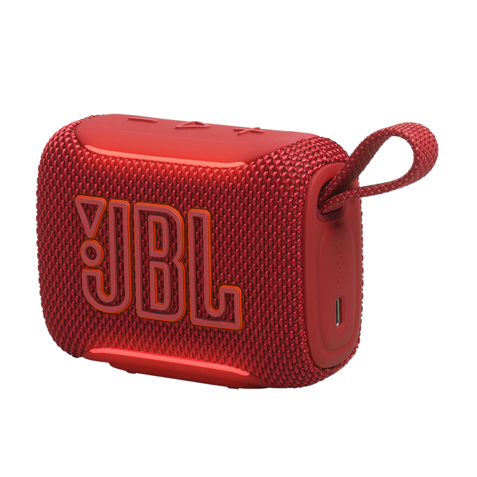 JBL Go 5 - Red - Ultra-portable waterproof and drop-proof speaker with JBL legendary sound and ambient edge lighting - Detailshot 1 image number null